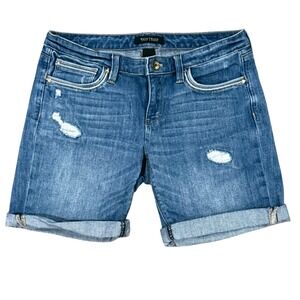 White House Black Market Girlfriend Denim Shorts Distressed Cuffed Blue Size 2